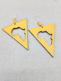 Africa Earrings Wooden Yellow Motherland Women Large Handmade