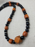 Men Necklace Jewelry Beaded Black Brown Unique Ethnic