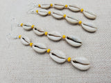 Cowrie Earring Yellow Summer Beaded Silver Women Jewelry Handmade Dangle