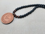African Sankofa Bird Adinkra Wooden Necklace Men Jewelry Black Brown Handmade