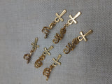 Gold Ankh Hair Jewelry Set of 6 Dangle Accessories for Braids, locs, twist