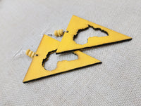 Africa Earrings Wooden Yellow Motherland Women Large Handmade