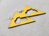 Africa Earrings Wooden Yellow Motherland Women Large Handmade