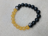 Bracelets Black Yellow White Beaded Stretch Handmade Gift Unisex