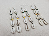 Jamaica Earrings Cowrie Beaded Yellow Green Black Beaded Women Jewelry