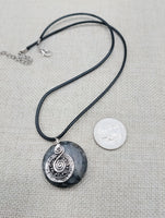 Stone Necklace Hematite Jewelry Set Beaded Bracelet Silver