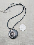 Stone Necklace Hematite Jewelry Set Beaded Bracelet Silver