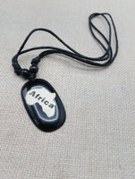 Black Africa Pendant Necklace Adjustable Unisex Jewelry