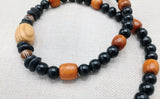 Men Necklace Black Brown Beaded Jewelry Handmade Statement Ethnic