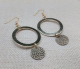 Gold Earrings Women Round Circle Dangle Jewelry