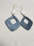 Women's Jewelry Set Black Ethnic Boho Fashion Style Statement Necklace Earrings Cowrie