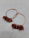 Copper Earrings Hoop Jewelry Beaded Dangle Women Stainless Steel
