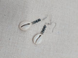 Cowrie Earrings Hematite Jewelry Women Dangle Beaded