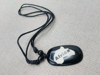 Black Africa Pendant Necklace Adjustable Unisex Jewelry