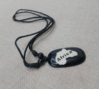 Black Africa Pendant Necklace Adjustable Unisex Jewelry