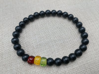 Ghana Bracelets Red Black Green African Jewelry Stretch Handmade Size 8