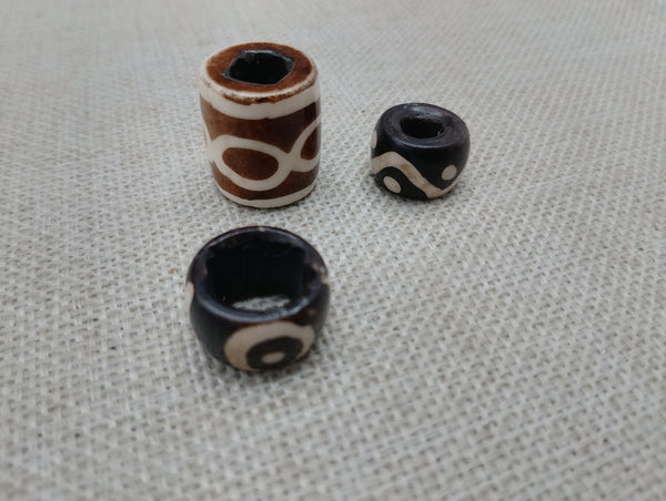 Loc Jewelry Hair Accessories Dread Beads Locs Men Women Black Owned Business Brown Cream Twist Braids Set of 3