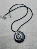 Stone Necklace Hematite Jewelry Set Beaded Bracelet Silver