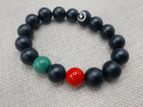 Pan African Bracelet Unisex Beaded Red Black Green Stretch Jewelry Handmade