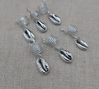 Silver Cowrie Hair Jewelry Accessories Locs, Twist, dreads, and braids