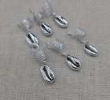 Silver Cowrie Hair Jewelry Accessories Locs, Twist, dreads, and braids
