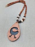 African Sankofa Bird Necklace Women Jewelry Beaded Black Wooden