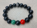 Pan African Bracelet Unisex Beaded Red Black Green Stretch Jewelry Handmade