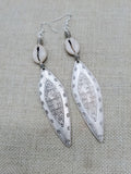 Tribal Earrings Women Silver Cowrie Jewelry Handmade Statement Long