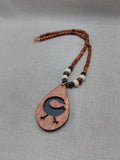 African Sankofa Bird Necklace Women Jewelry Beaded Black Wooden