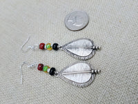 Women Jewelry Set Pan African Earrings Necklace Bracelet Silver Red Black Green Ethnic