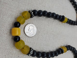 Men Necklace Yellow Black Beaded Handmade Gift Idea Birthday Father's Day
