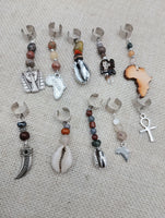 Locs Hair Jewelry Accessories Dreadlocks Twist Braids Dreads Silver Beaded Ethnic Set of 10