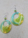 Bright Summer Blue Green White Earrings Women Fashion