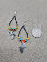 Africa Earrings Beaded Dangle Silver Jewelry Fashion Statement