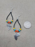 Africa Earrings Beaded Dangle Silver Jewelry Fashion Statement