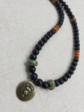Lion Necklace Beaded Jewelry Men Gift for Him Charm Pendant  Handmade