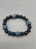Bracelets Blue Black Beaded Jewelry Ethnic Men Unisex Handmade