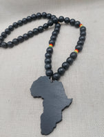 Black Africa Necklace Motherland Jewelry Handmade Wooden Black Rasta Beaded Men Large