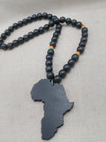 Black Africa Necklace Motherland Jewelry Handmade Wooden Black Rasta Beaded Men Large