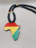 Africa Necklace Beaded Men Jewelry Ghana Rasta Red Yellow Green