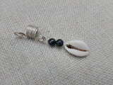 Dreadlocks Hair Accessories Jewelry Cowrie Stone Beaded Silver Twist Braids Locs Set of 4