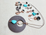 Turquoise Copper Jewelry Necklace Set of 10 Hair Accessories Dreadlocks Twist Braids Women