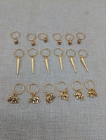 Hair Jewelry Accessories Locs Twist Braids Set of 18 Dreads Gold Accents Dangle Elephants Bells