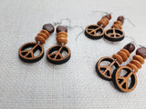 Peace Earrings Wooden Beaded Jewelry Women
