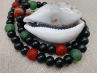 Large Cowrie Shell Men Necklace Jewelry Beaded Red Black Green Handmade African
