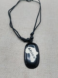 Black Africa Pendant Necklace Adjustable Unisex Jewelry