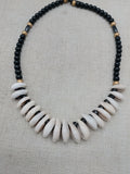 Women's Cowrie Shell Necklace Black Gold Beaded Jewelry Ethnic Fashion Statements Gift