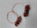 Copper Earrings Hoop Jewelry Beaded Dangle Women Stainless Steel