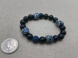 Bracelets Blue Black Beaded Jewelry Ethnic Men Unisex Handmade