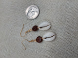 Cowrie Set Jewelry Beaded Wood black Cord Earrings Necklace Women Gift Idea Handmade